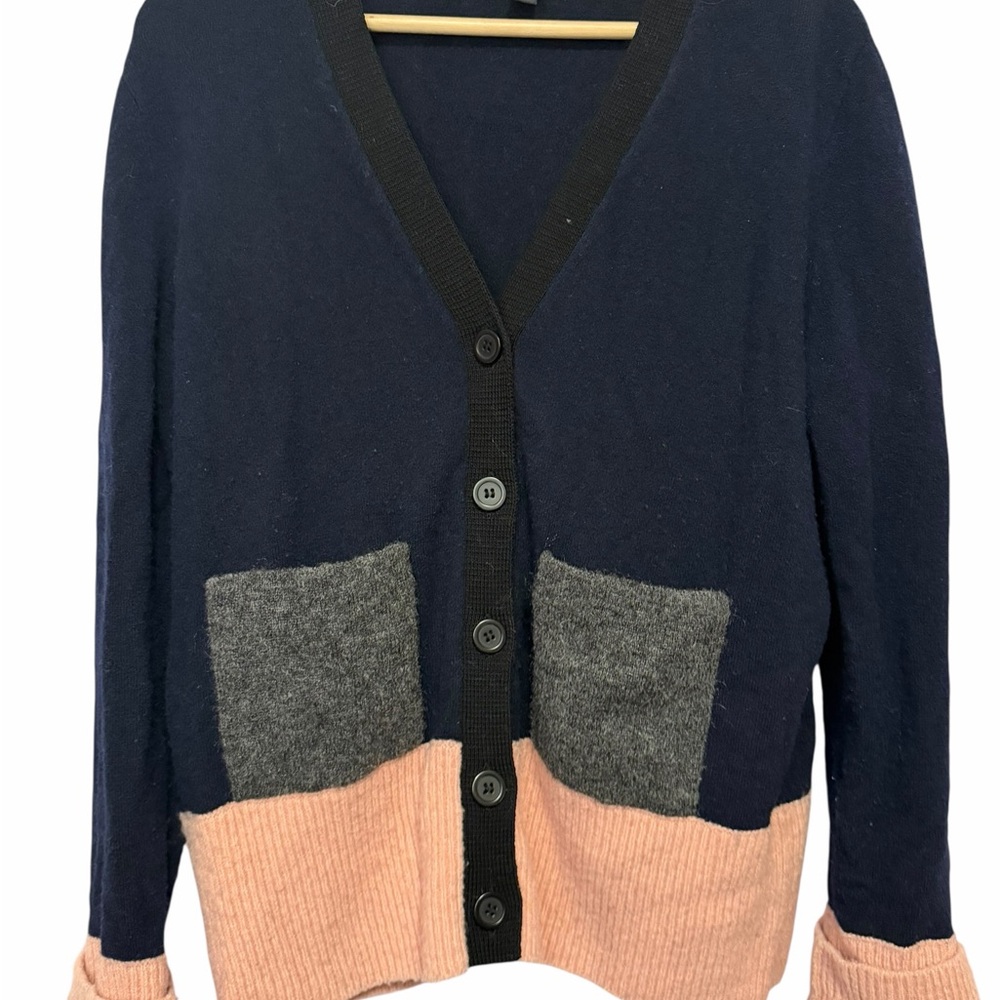 COS Navy and Pink Women's Cardigan - Casual - Wool - Size L - Picture 4 of 9